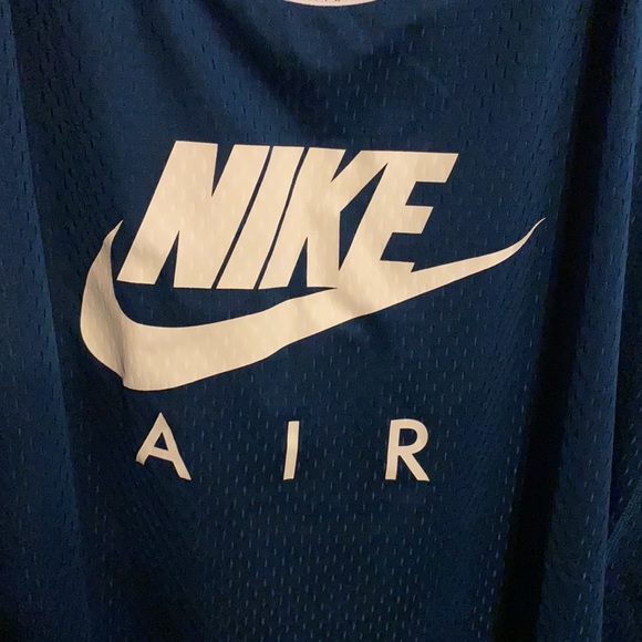 NWT Nike Mesh Dri Fit Dark Teal Running Tank with White Logo - Picture 3 of 7